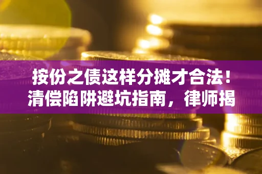 武汉按份之债这样分摊才合法!清偿陷阱避坑指南,律师揭秘关键条款 武汉按份之债这样分摊才合法!清偿陷阱避坑指南,律师揭秘关键条款